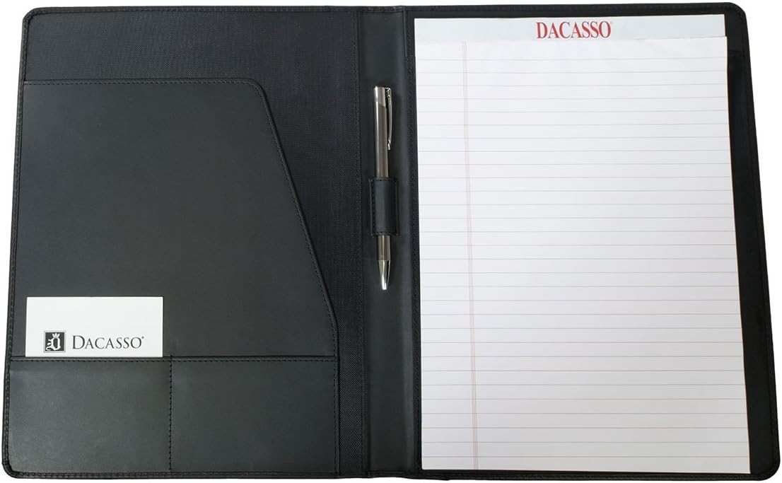 Dacasso Top-Grain Leather Standard Portfolio, Black (E1001) NEW