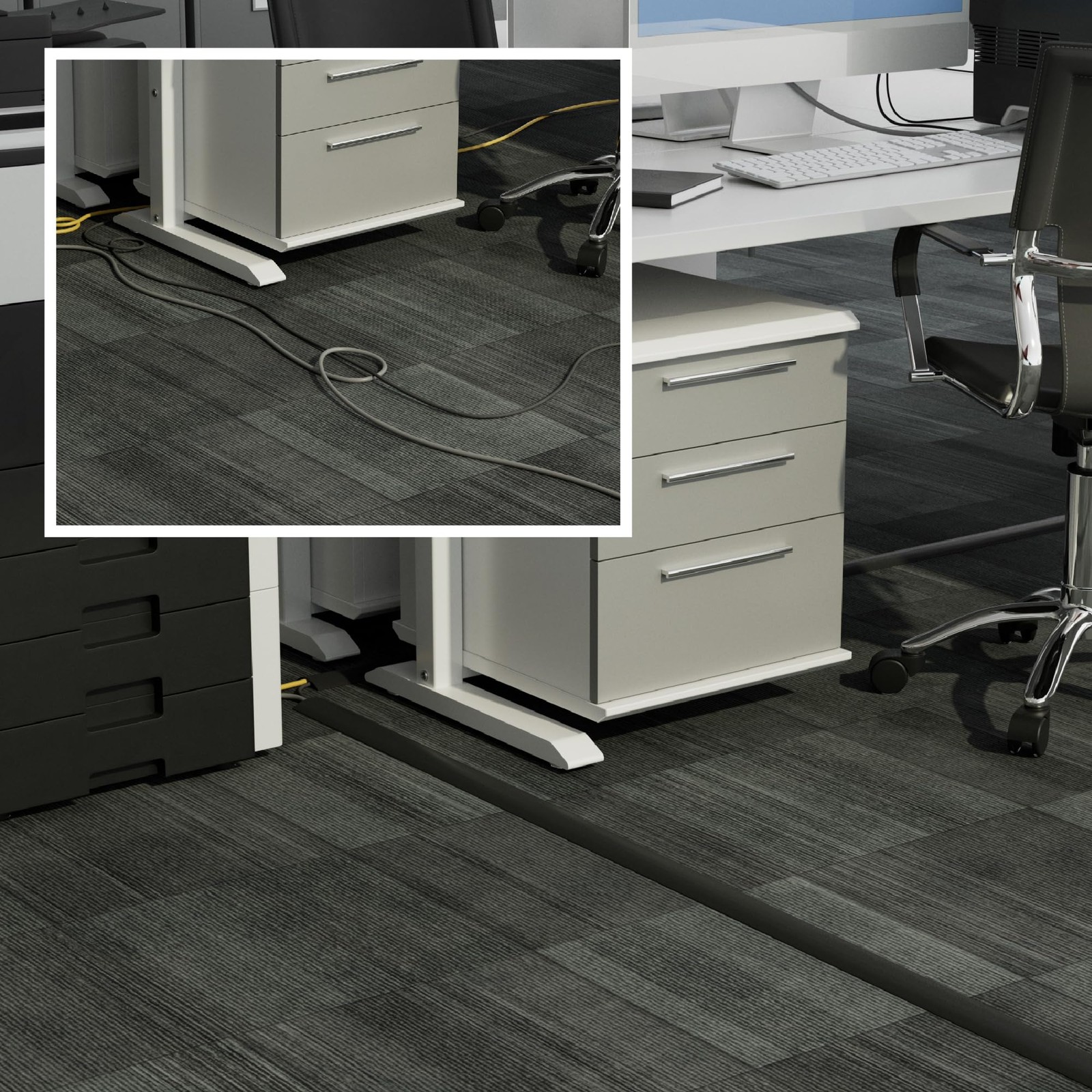 D-line 6Ft Floor Cord Cover, Cable Protector, Hide Extension Cords,