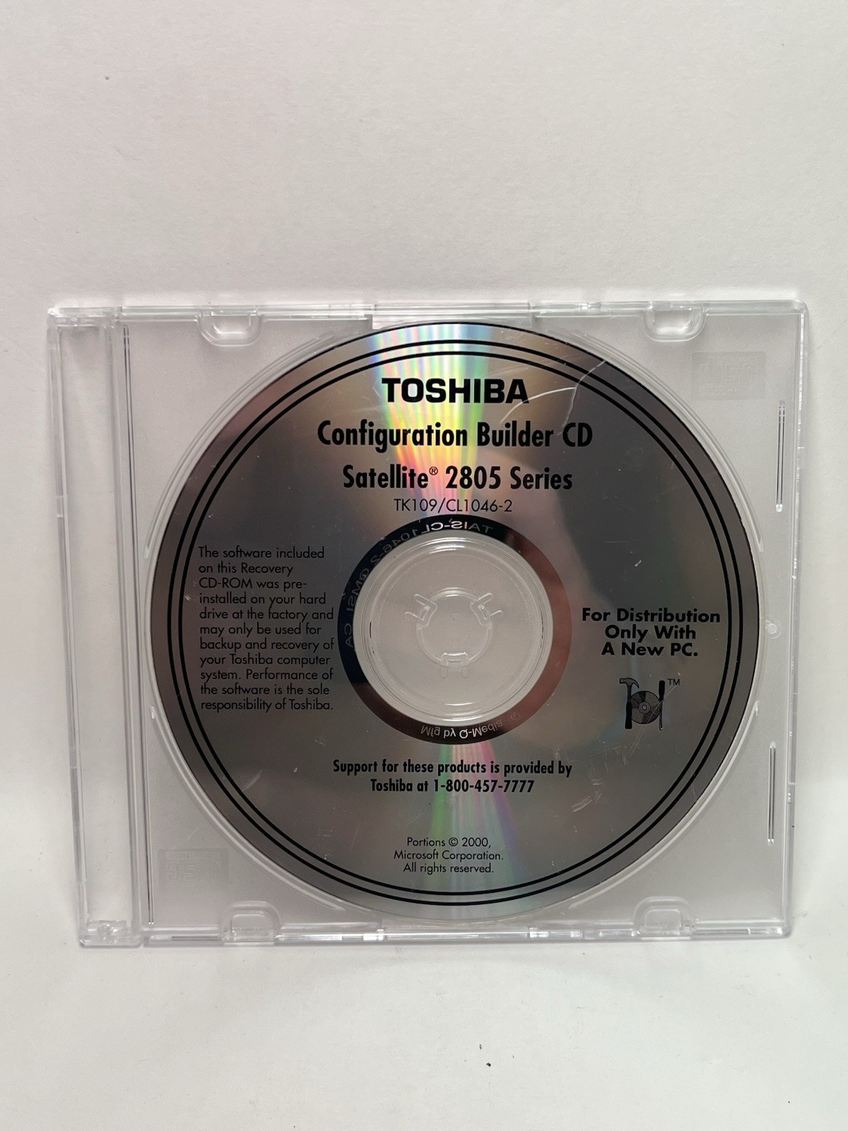 Toshiba Configuration Builder CD Satellite 2805 Series - DISC ONLY