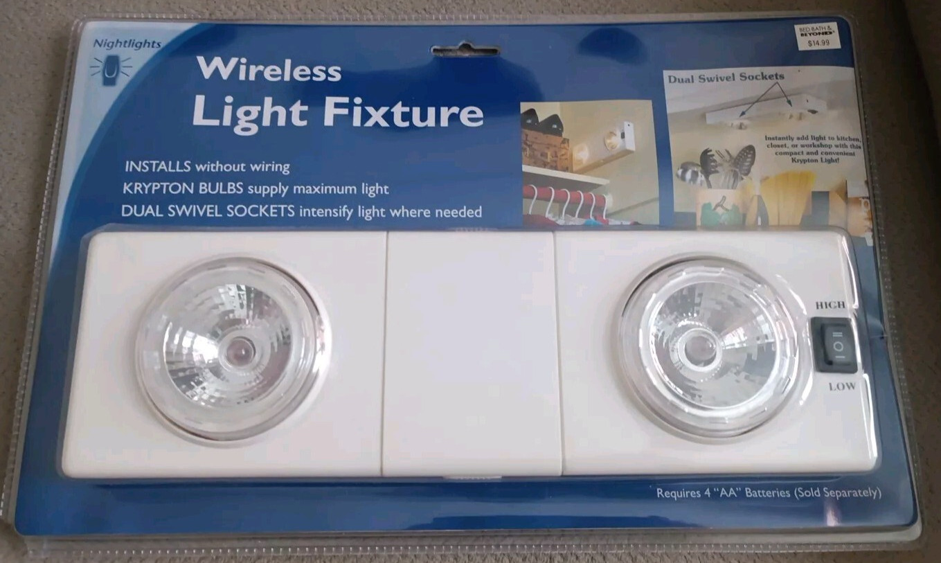 Lot Of 2 Nightlights Wireless Light Fixture Dual Swiveling Lamps            /368