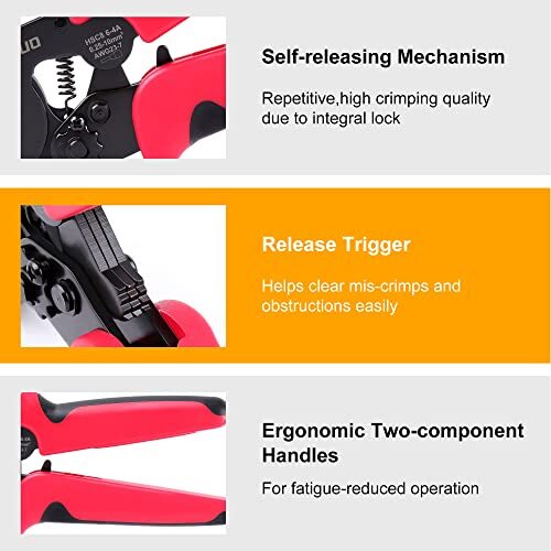 Ferrule Crimping Tool AWG23-7 Self-adjustable Ratchet Wire Ferrule Crimper HS...