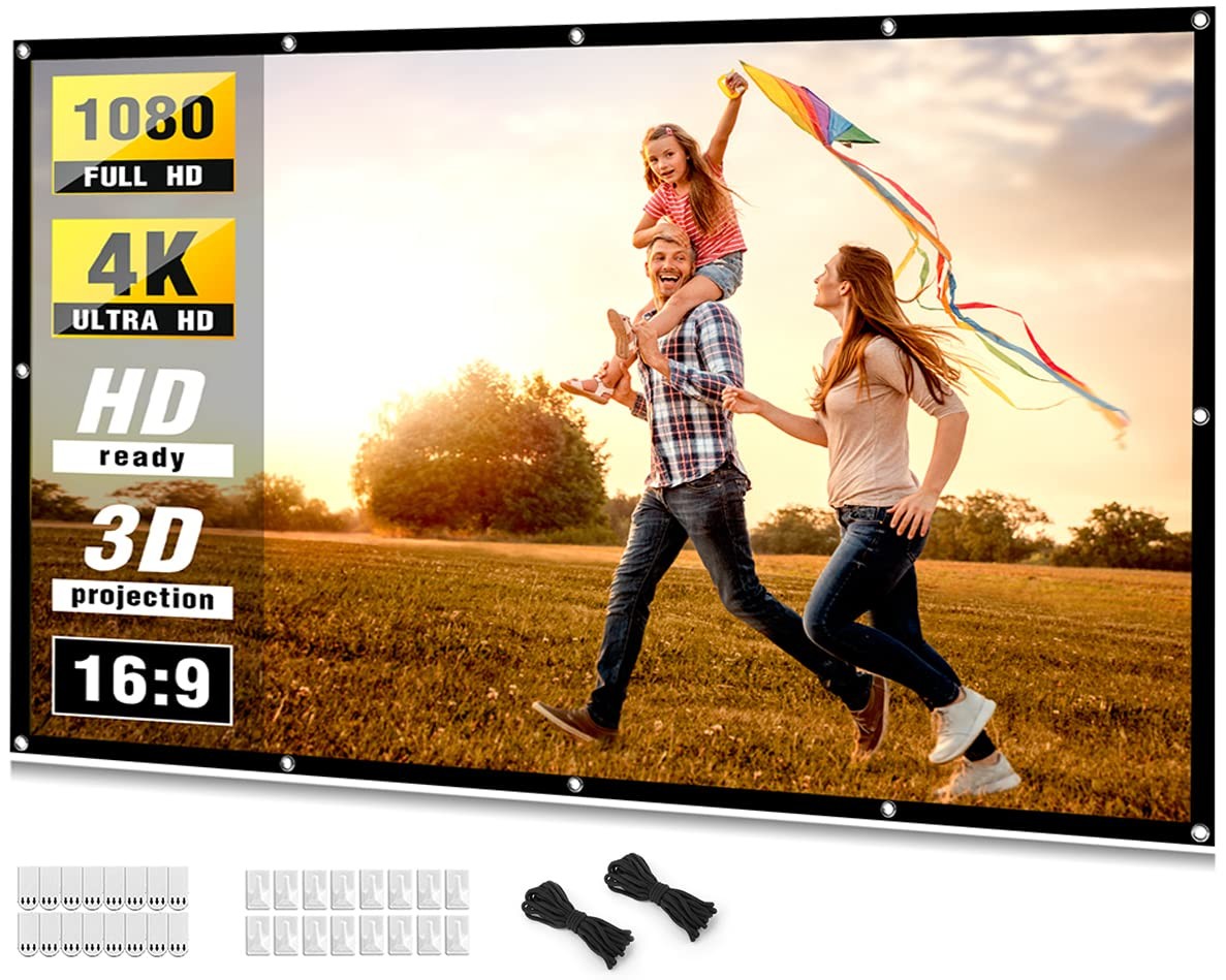 Projector Screen 100 inch, Taotique 4K Movie 16:9 100 inch