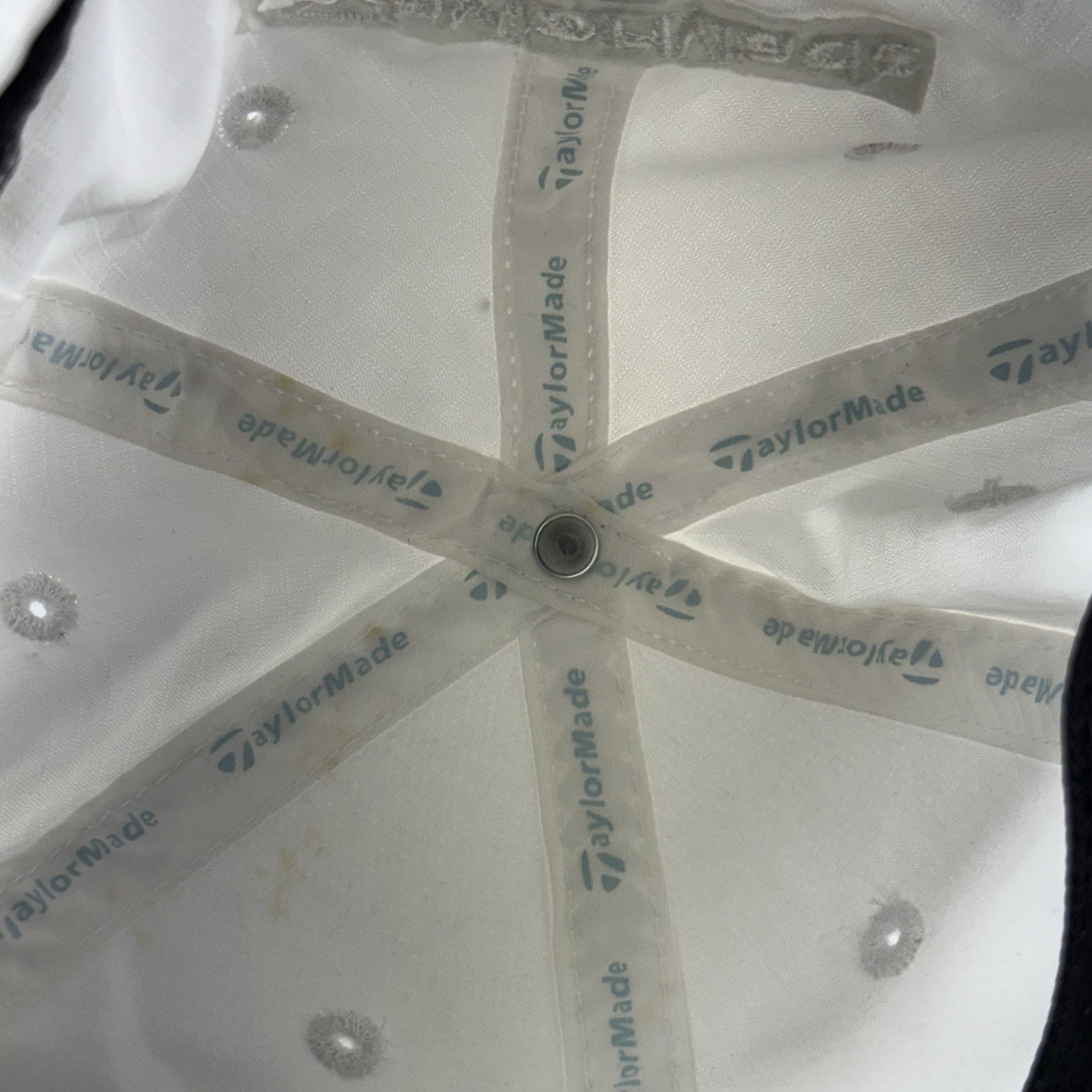 TaylorMade Hat Adjustable Strap Golf Performance White Light Blue Adjustable