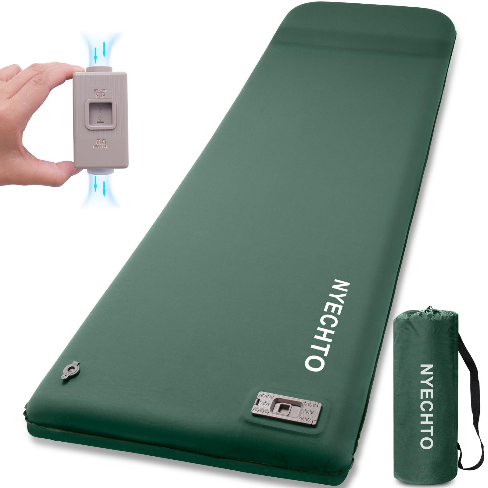 Self Inflating Sleeping Pad with Electric Pump, 3.14" Ultra-Thick Memory Foam...