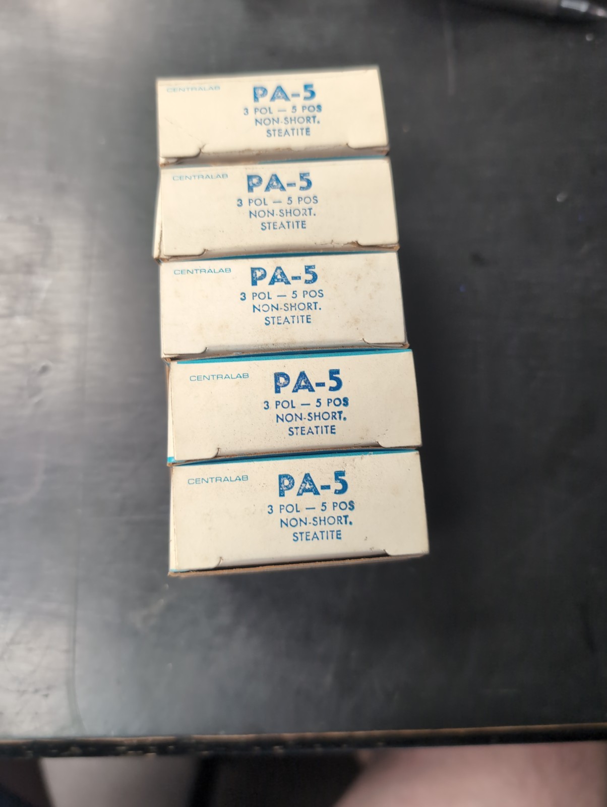 Centralab PA-5 Ceramic Rotary Switch 3 Pole 5 Position Non-Shorting Steatite NOS