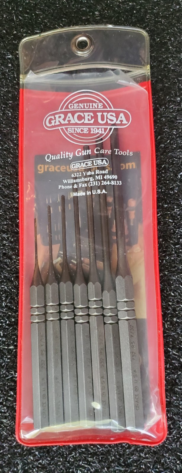 Grace USA 7 Piece Steel Roll Pinn Punch Set (Model RS-7)
