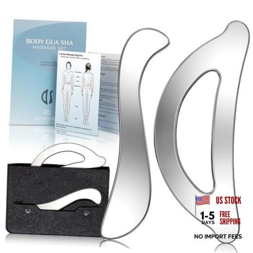 Muscle Scraper Tool Set - Stainless Steel Gua Sha for Physical Therapy & Deep