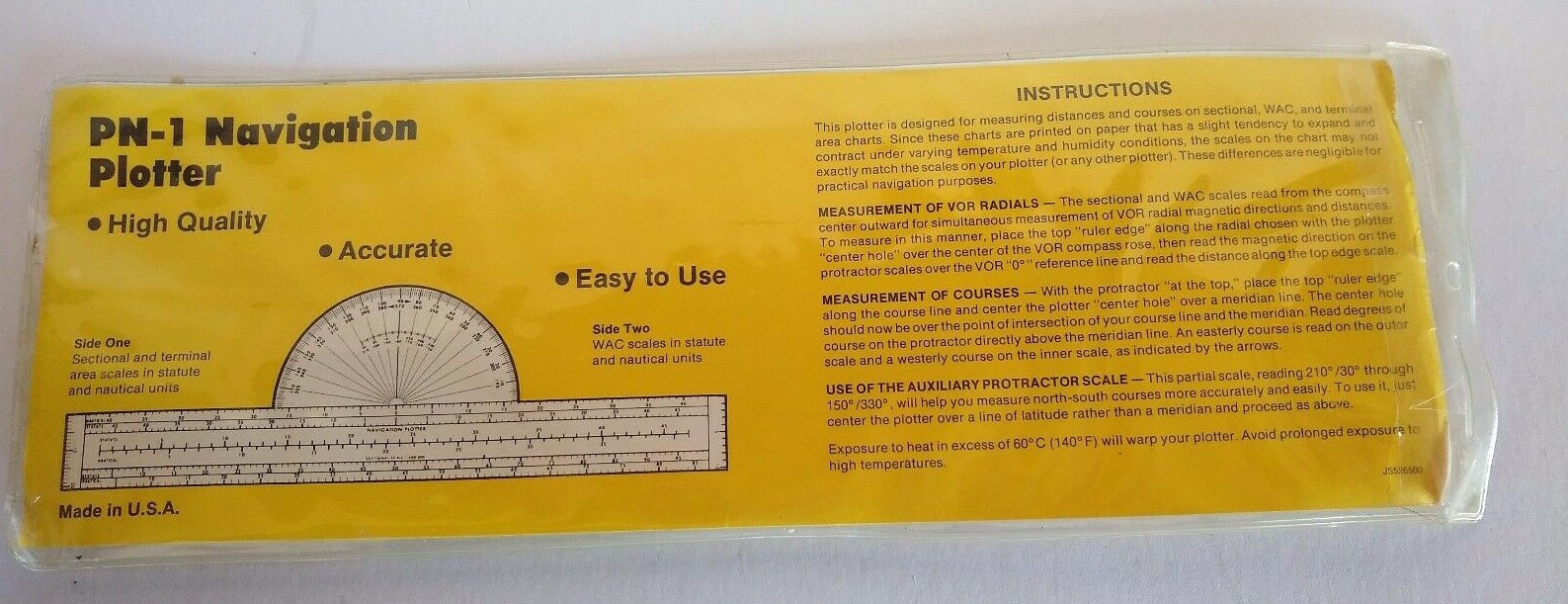 PN-1 Navigation Plotter & Navigation Ruler Cruising Altitude Aviation Jeppesen