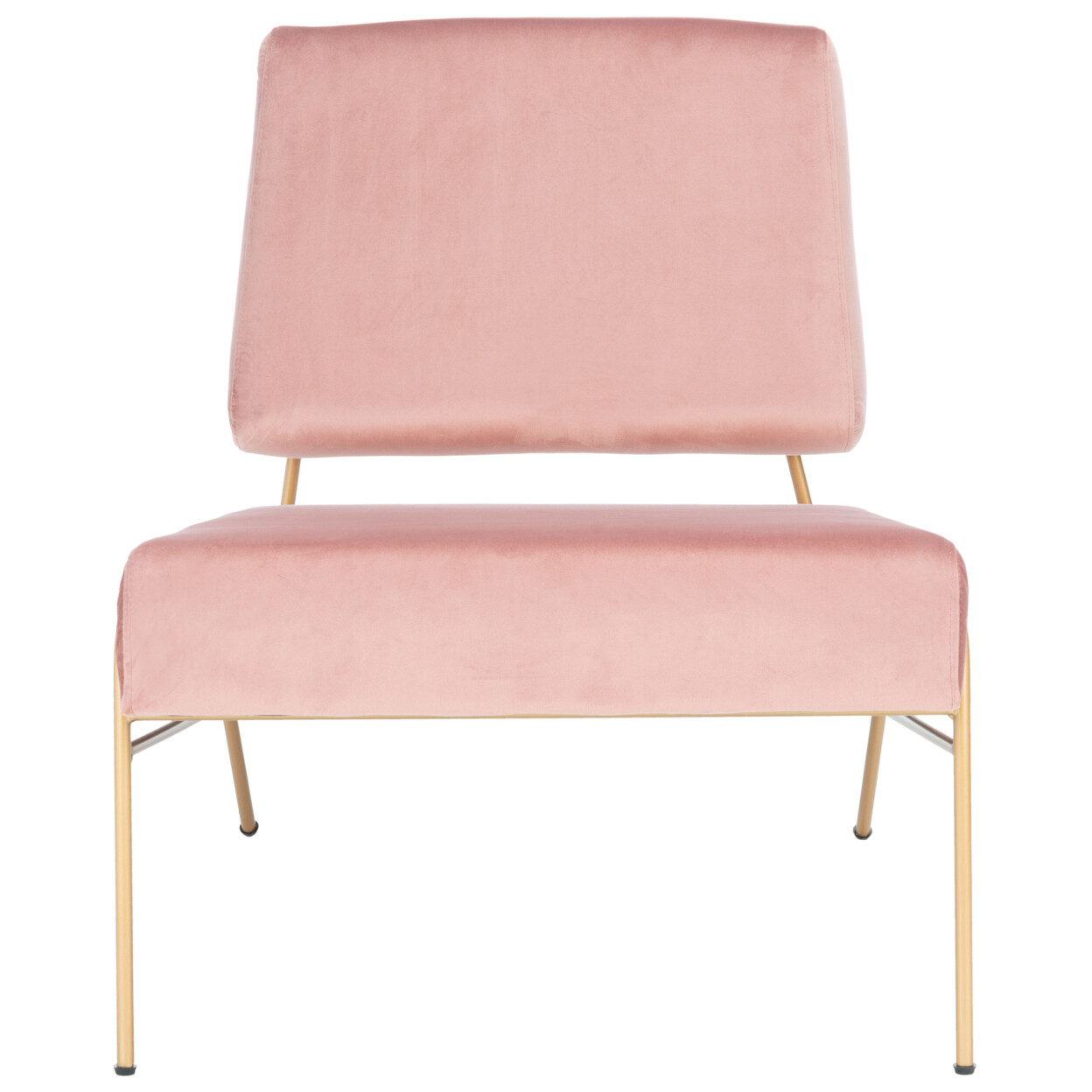 SAFAVIEH Romilly Velvet Accent Chair | Dusty Rose / Gold |