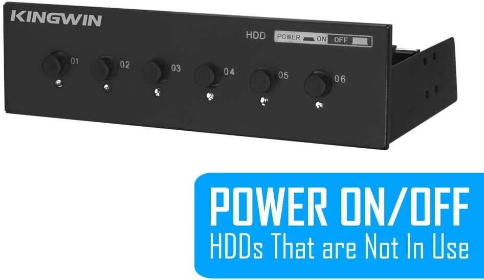 SATA HDD Power Switch Module - Control Up to 6 Drives with Blue LED Status