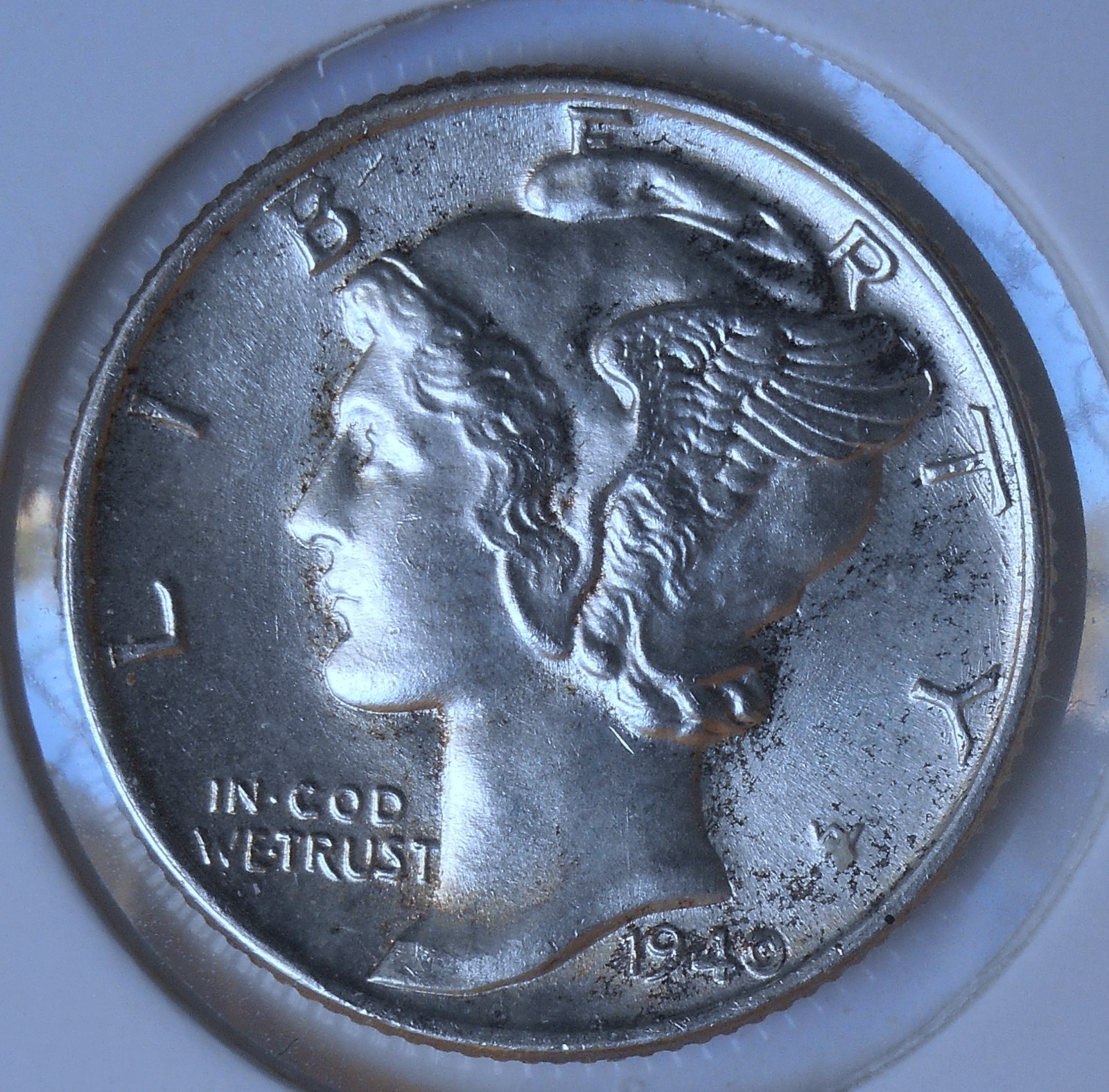 1940 . Mercury Dime . Gem BU . MS . Old Silver 10 Cents.