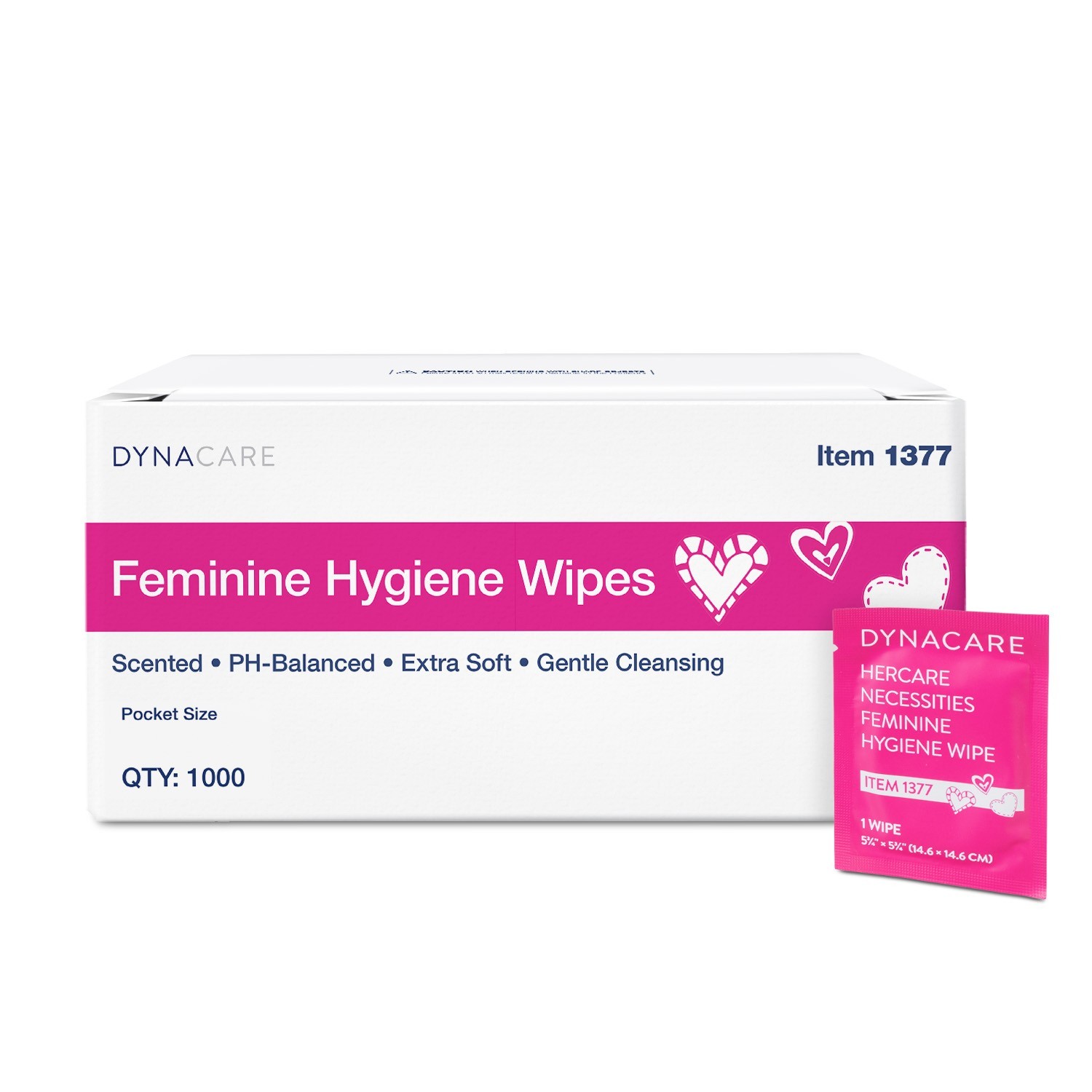 Dynarex DynaCare Feminine Wipes, 1000 Count, Scented