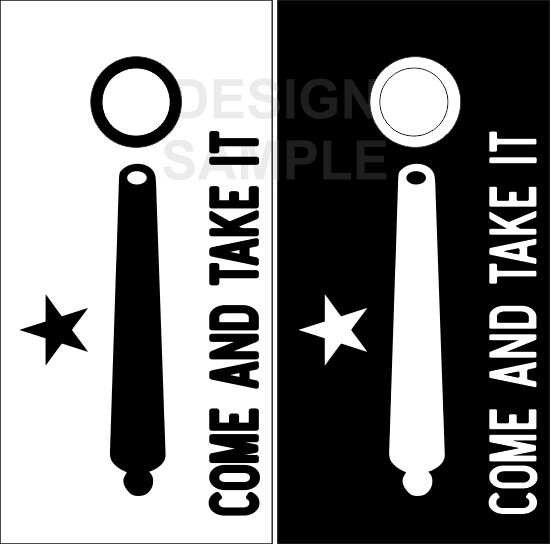 Come and Take It Cannon White LAMINATED Cornhole Wrap Bag Toss Decal Sticker