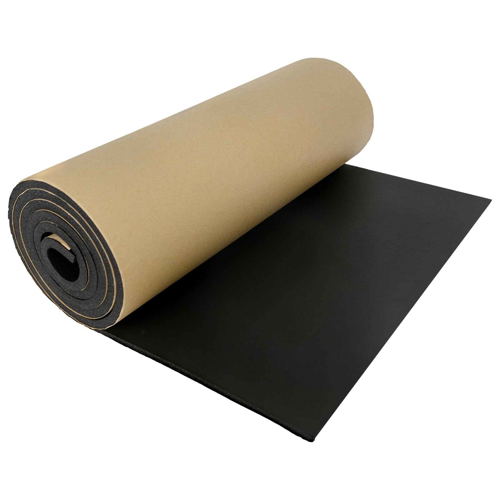 IVWNNN Sponge Neoprene with Adhesive Foam Rubber Sheet 1/4"×12"×54", black