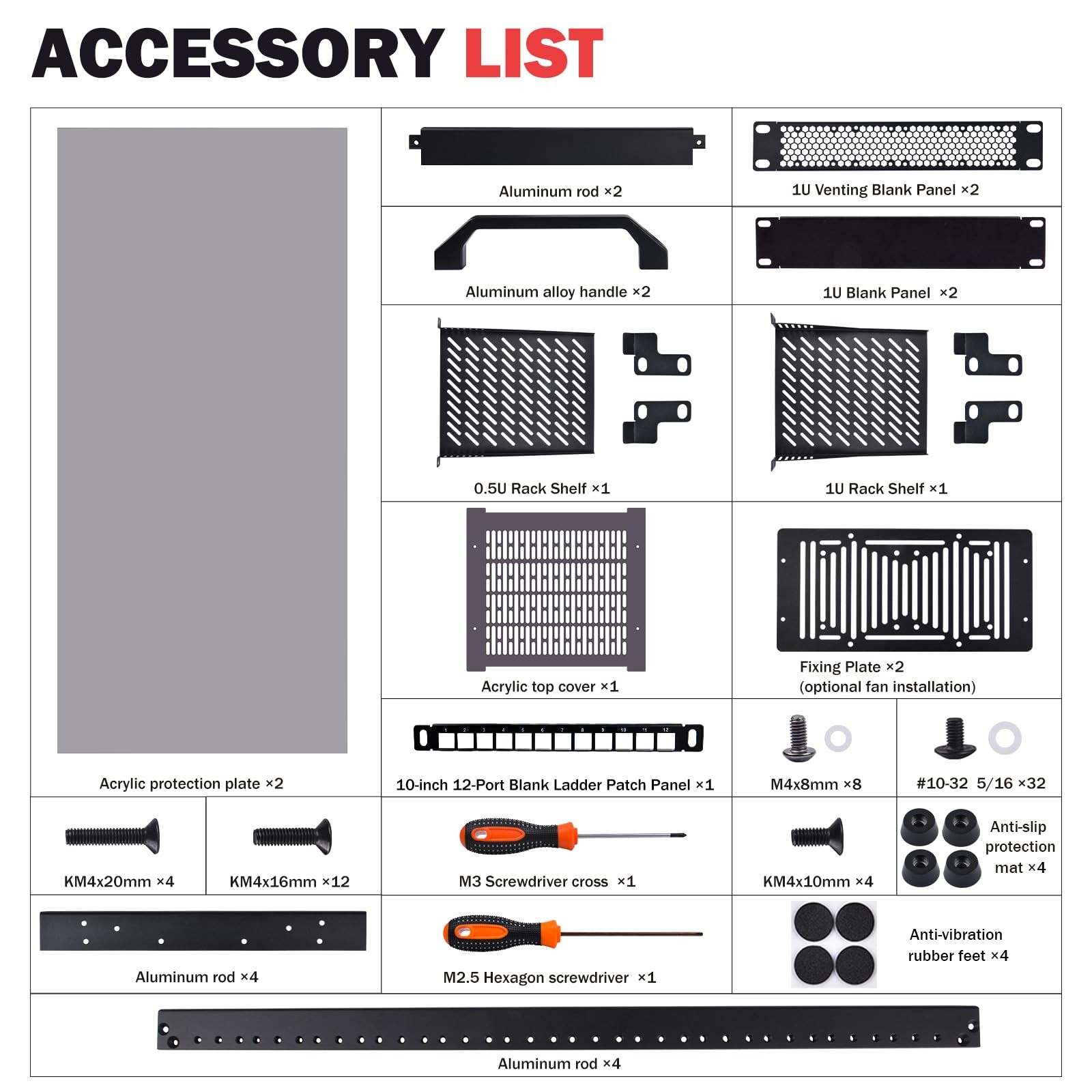 12U Server Cabinet, 10 inch Server Rack for Network, Servers, Audio, and Vide...