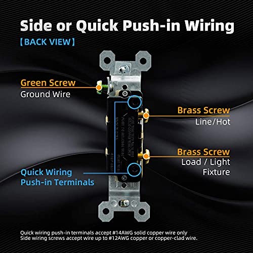 Single Pole Toggle Light Switch, 1Amp, 120 Volt, Without Wall Plate 5 Black