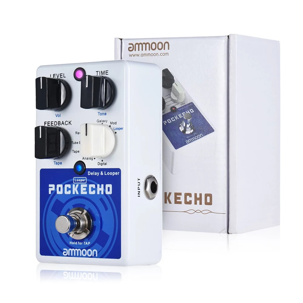 Ammoon POCKECHO Delay & Looper Guitar Effect Pedal 8 Delay Effects Max. 300s