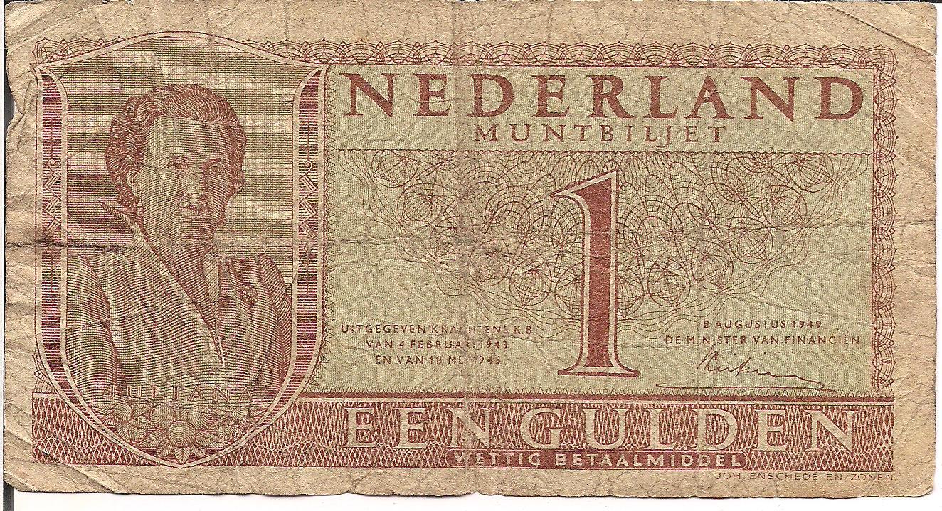 NETHERLANDS, 1 GULDEN, 1949