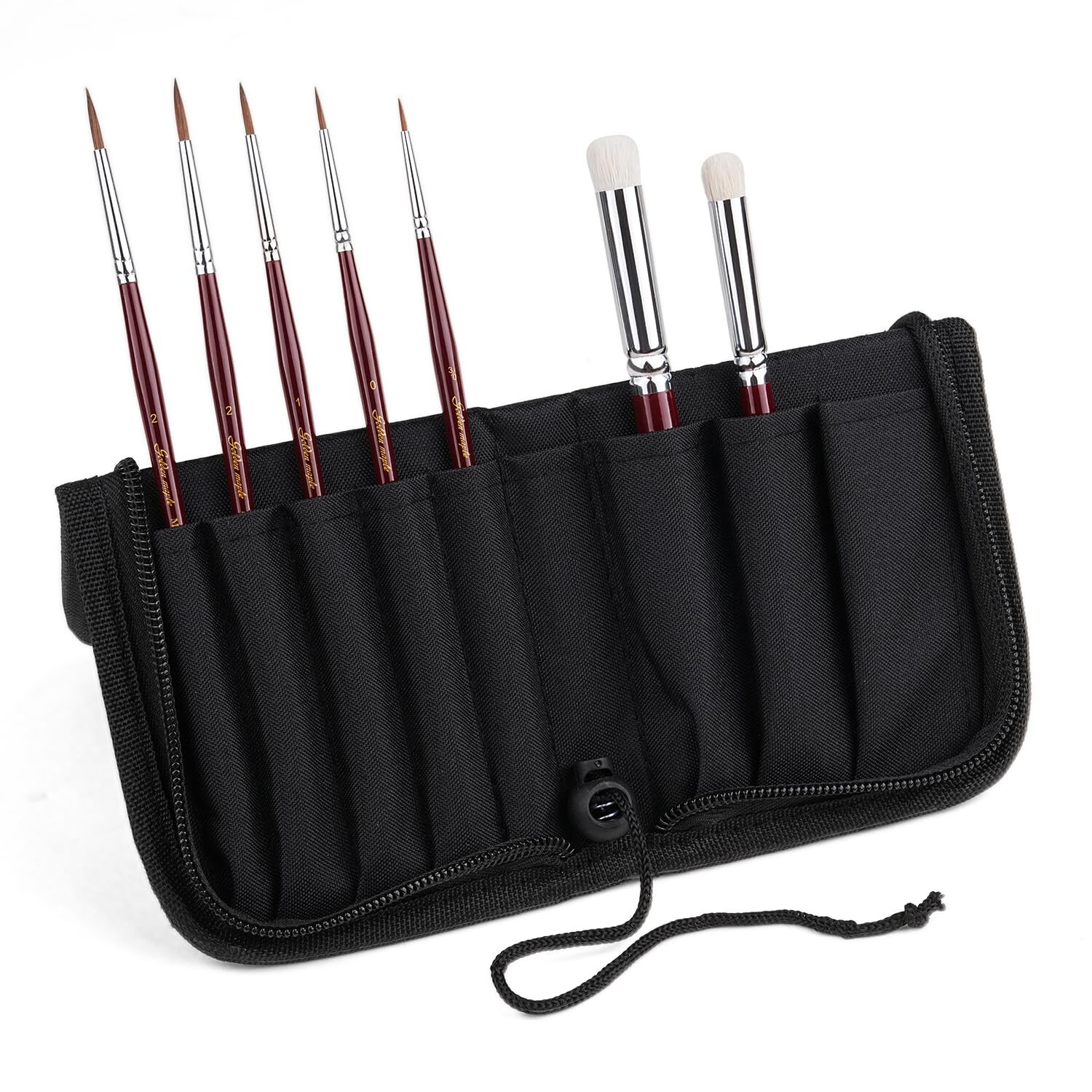 Kolinsky Sable Miniature Paint Brushes - 7pcs Detail Paint Brushes Drybrushes...