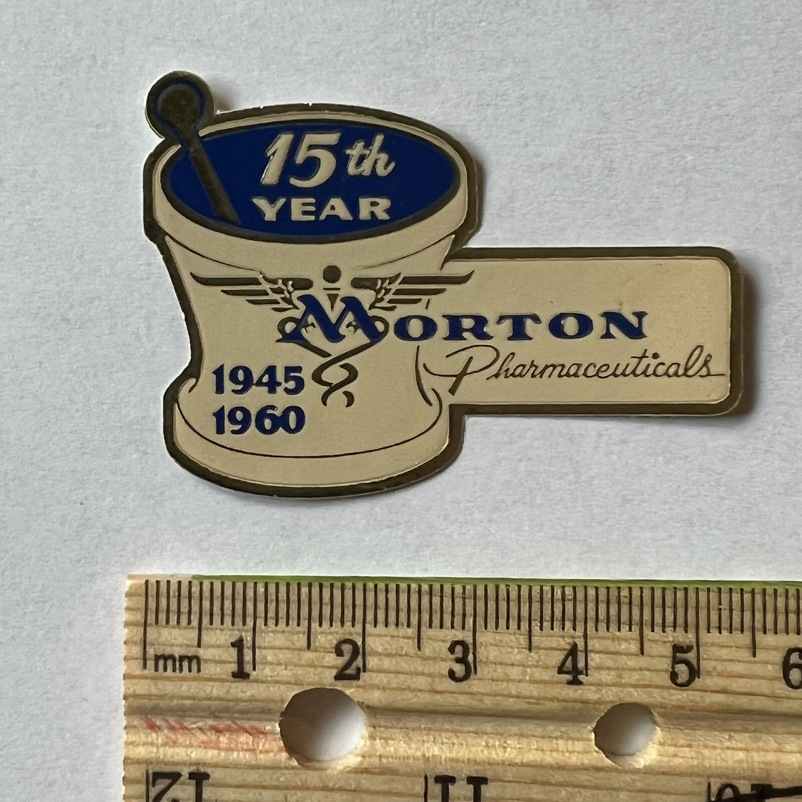 1945 1960 NORTON PHARMACEUTICALS 15TH YEAR DECAL ADHESIVE LABEL STICKER MINT