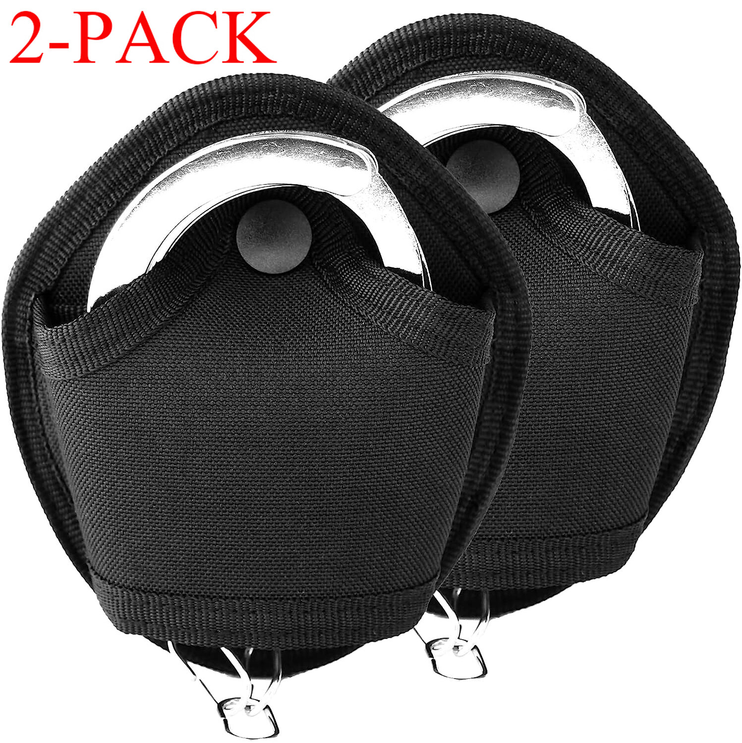 2Pack Tactical Open Top Handcuff Case - Quick Release Duty Belt Handcuff Holder