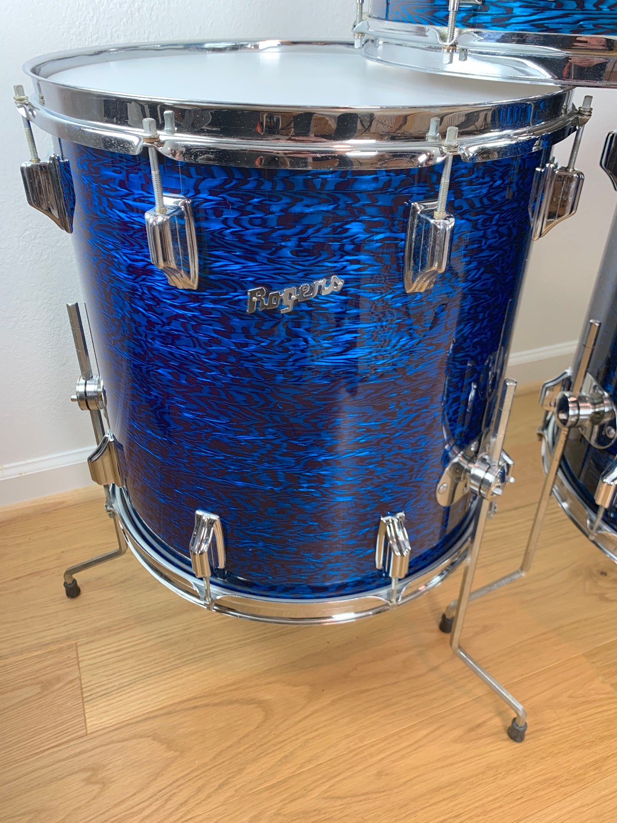 ROGERS Cleveland Buddy Rich Holiday Drum Set Blue Onyx Wood Dyna Canister Throne