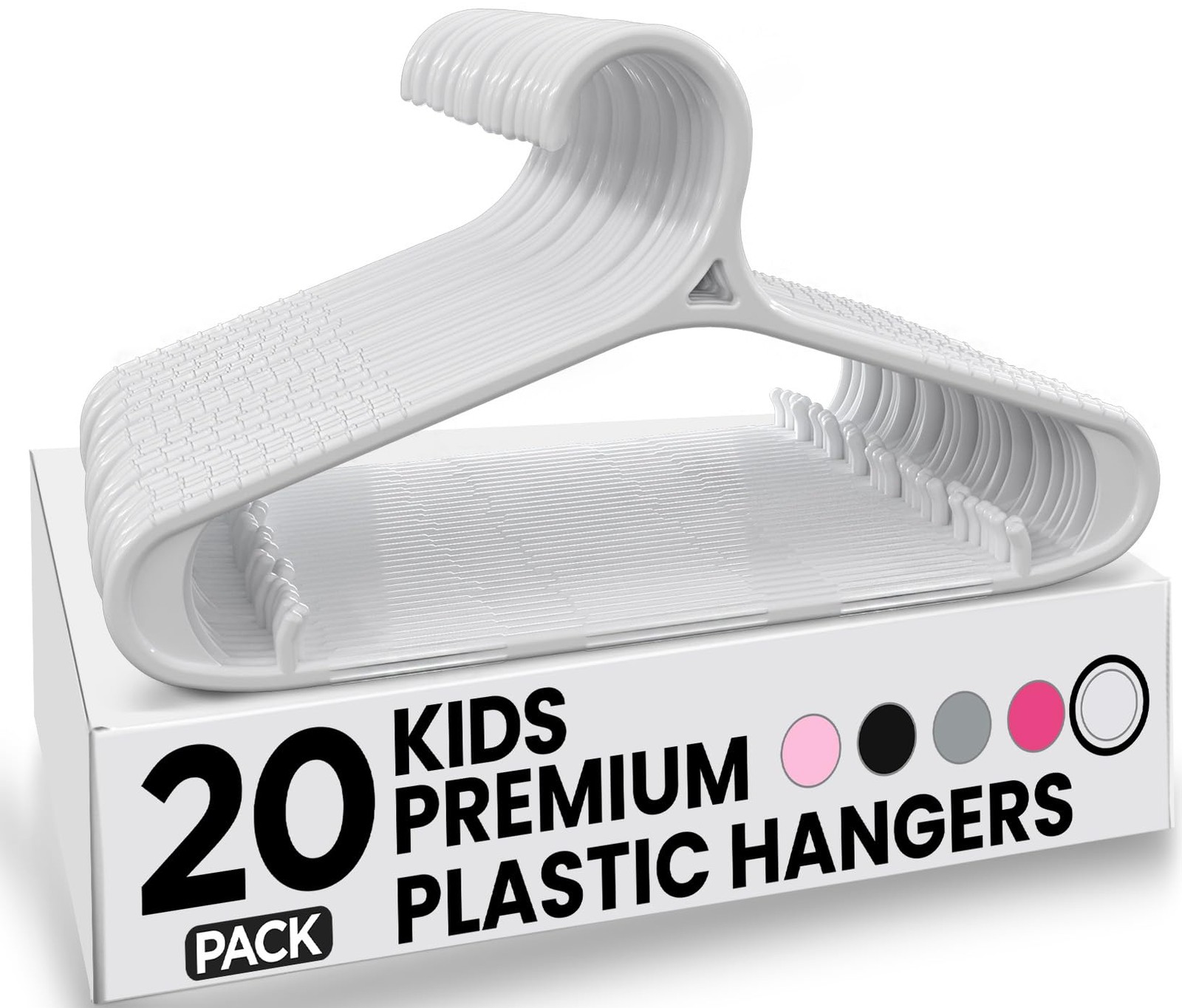 Utopia Home Kids Hangers 20 Pack - 11 Inch Plastic Baby of 20, White