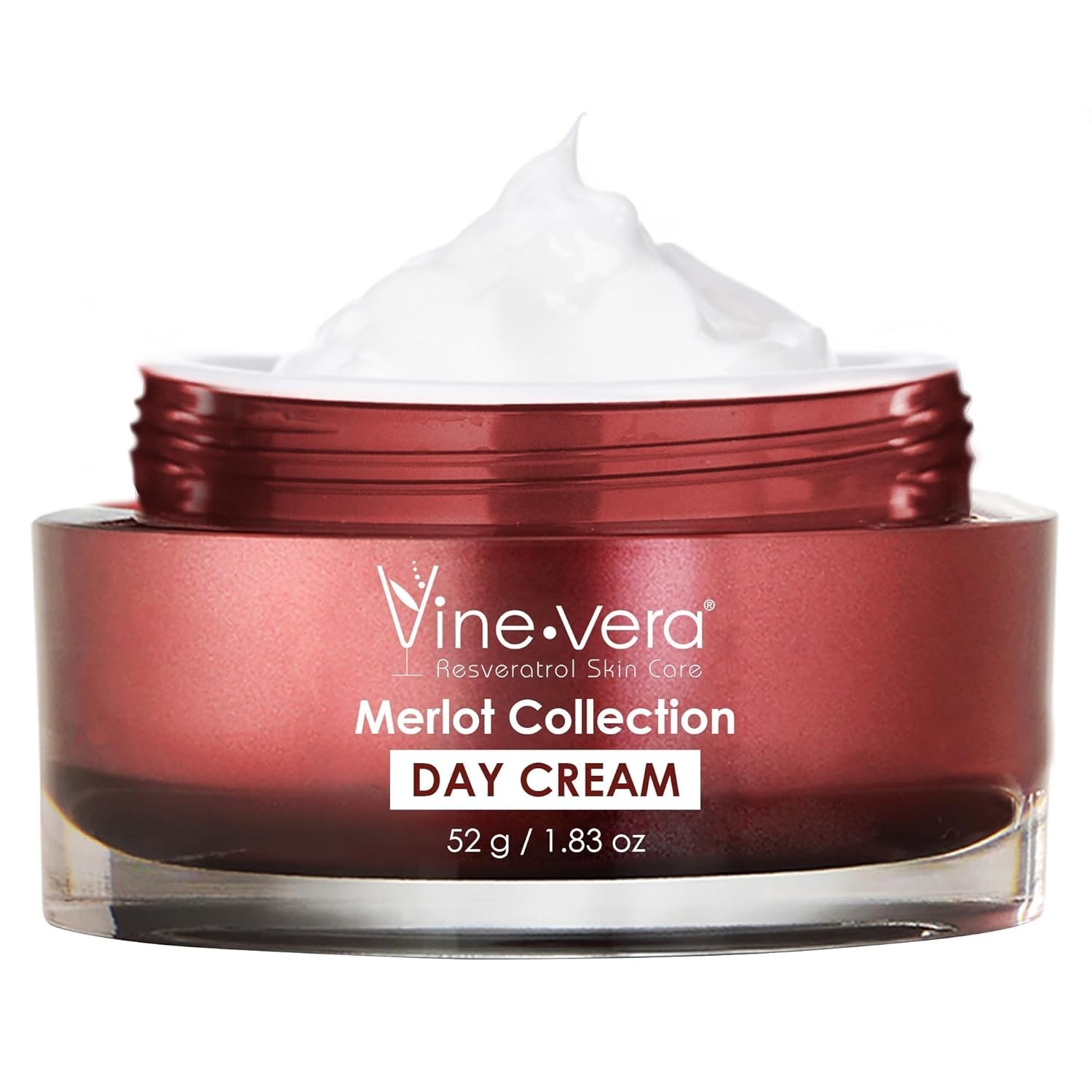 Vine Vera Merlot Day Cream - Resveratrol Skin Care Face Moisturizer - 1.83 Oz
