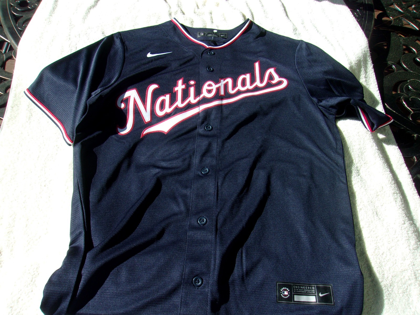 NWOT Nike jersey, Washington Nationals, MLB logo, men's S, M, XXL, navy