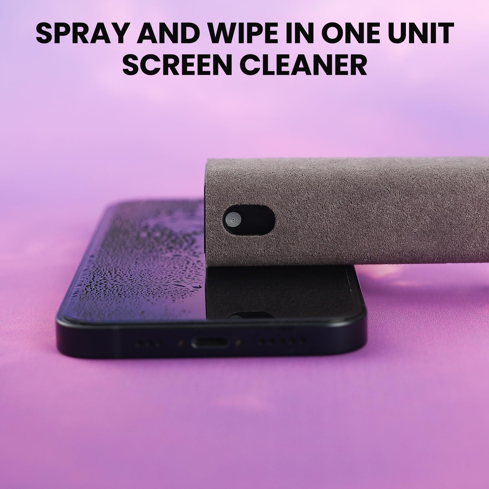ZERNBER 2 Pcs Screen Cleaner Kit, 3-in-1 Touchscreen Mist 2 Pcs-Pink+Grey