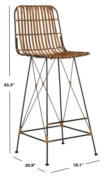 Safavieh Minerva Wicker Bar Stool, Reduced Price 2172714666 WIK6508B-SET2