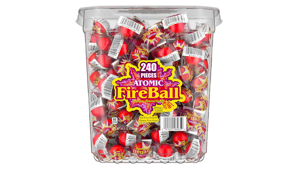 Wonka Atomic Fireball, Candy, Cinnamon Flavor, Individually Wrapped, 64.8oz (240