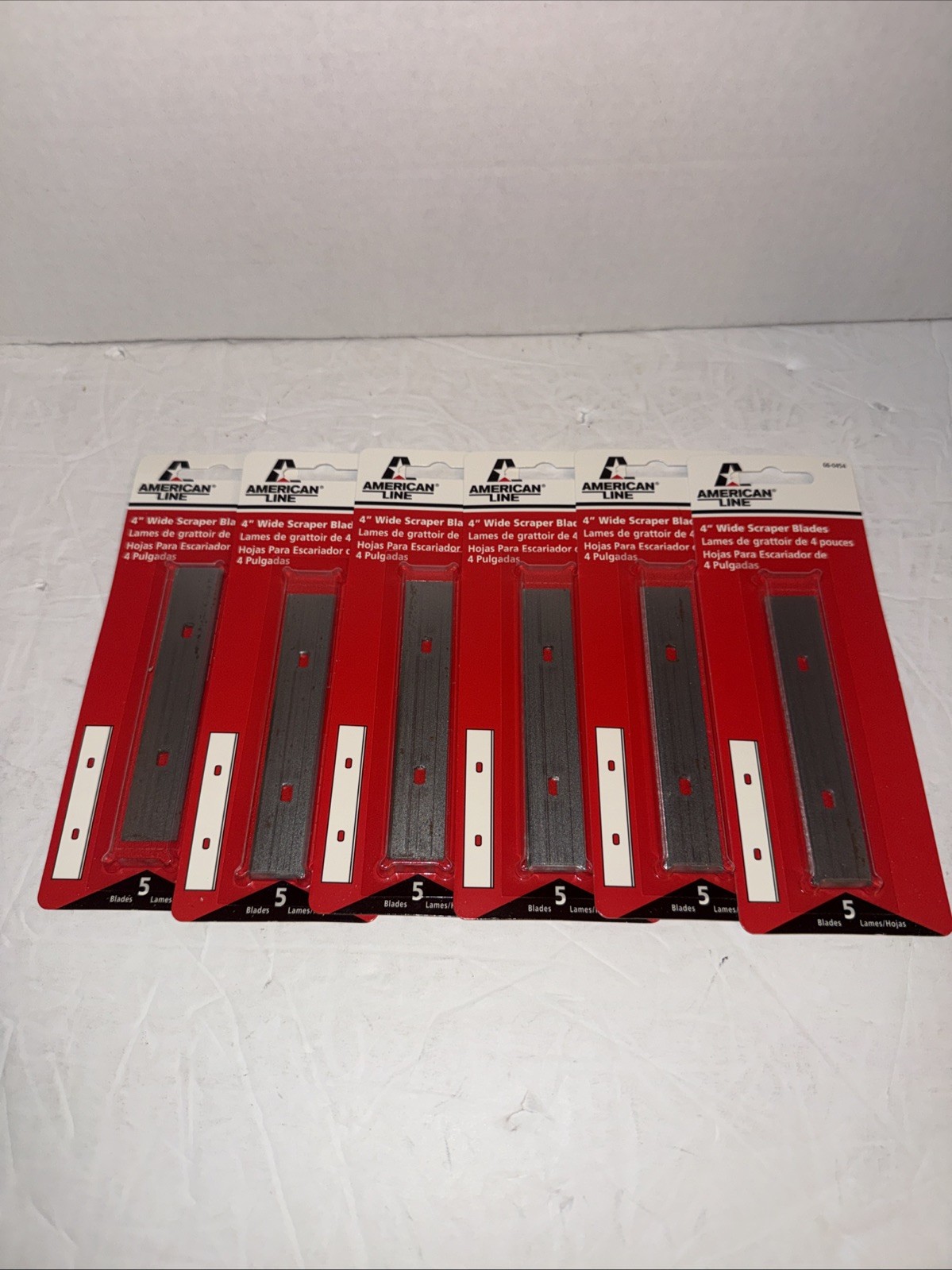 Lot of 6 American Line 4 Inch Wide 5 Pack Scraper Replacement Blades 66-0454 4"