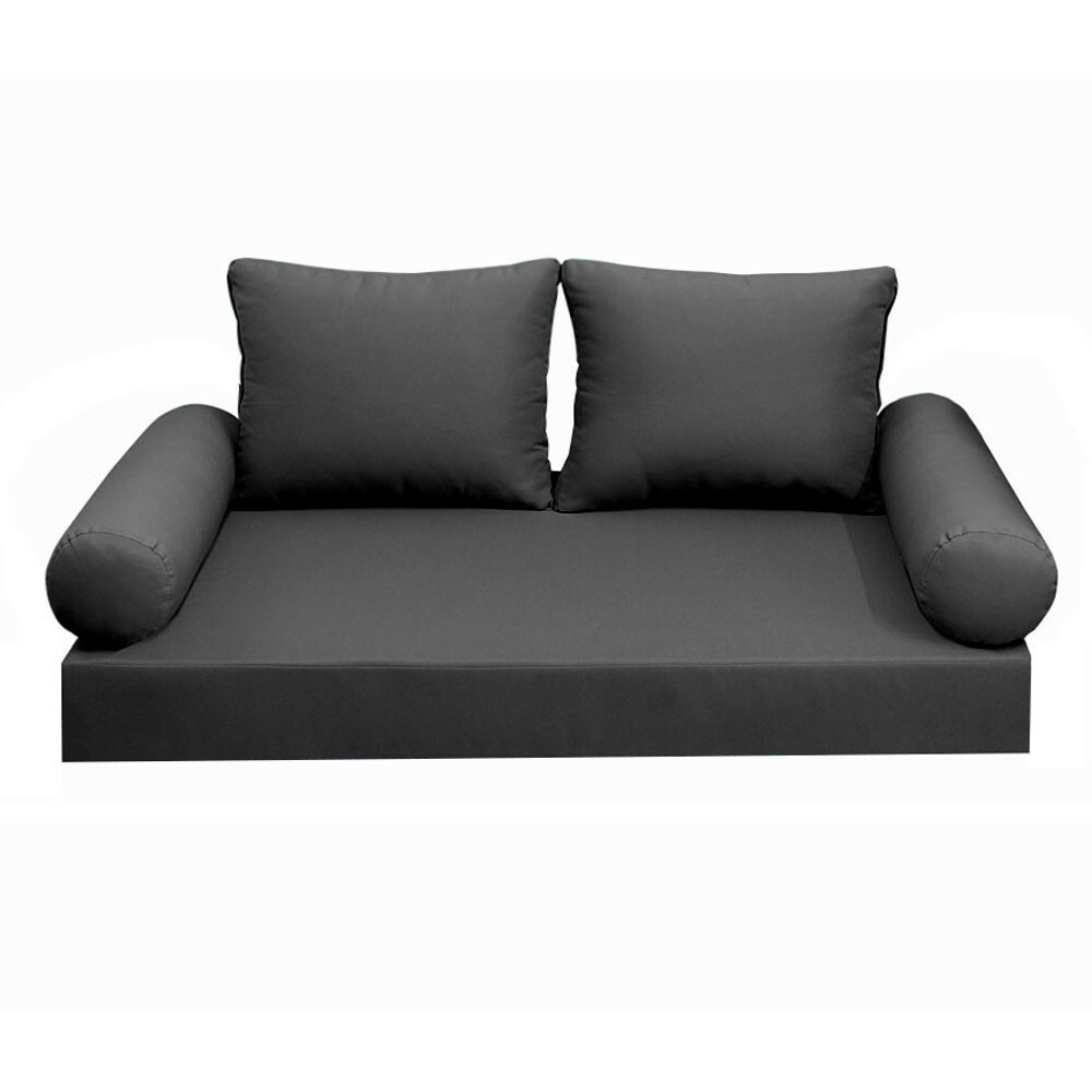 5PC Knife Edge Daybed Mattress Cushion Bolster Complete Set Style1 Queen AD003
