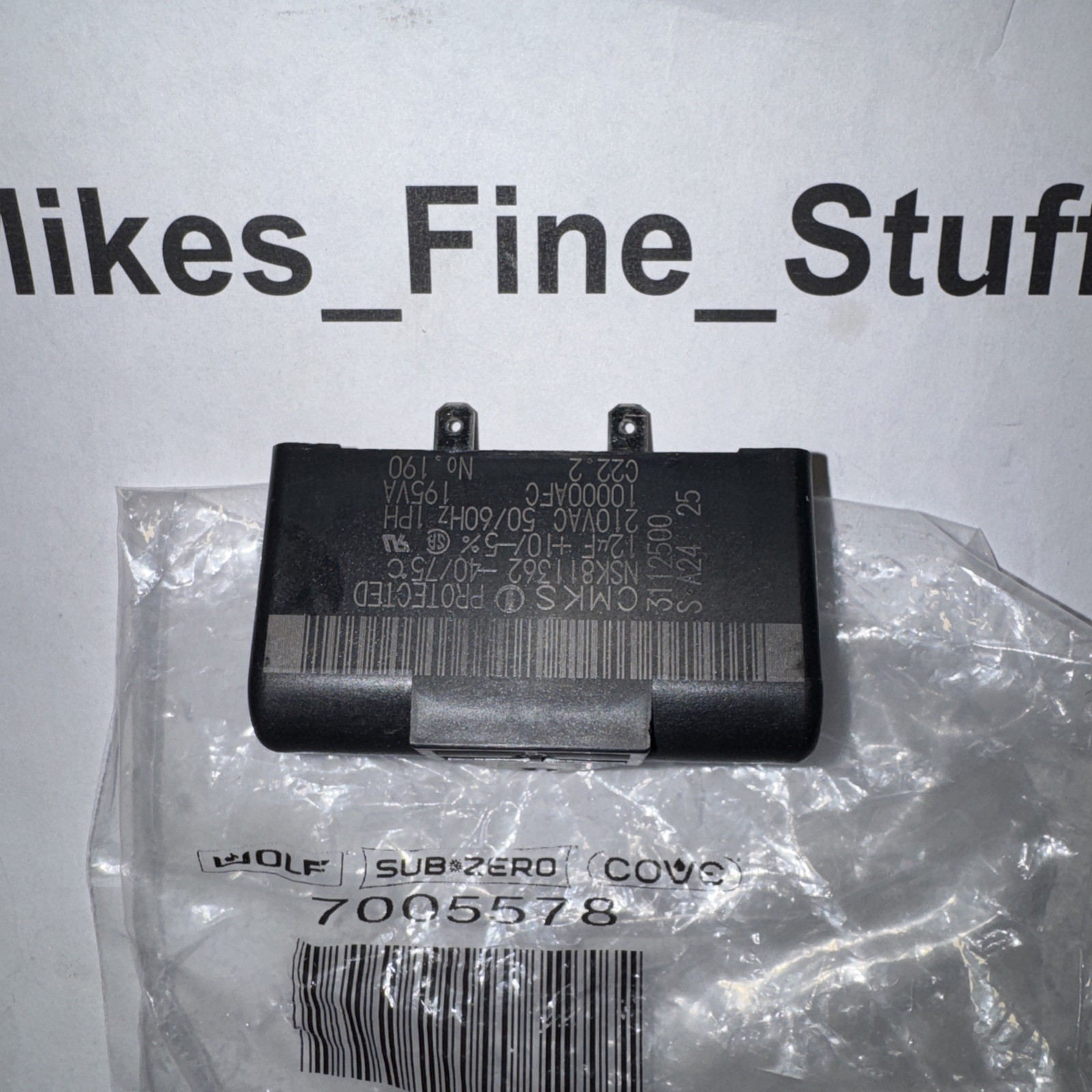 Wolf Sub Zero Refrigerator Part # 7005578 - Capacitor 12mf Service