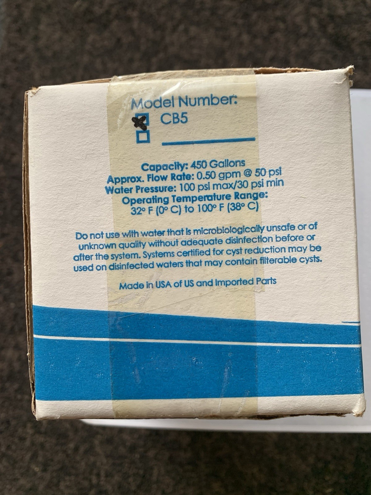 Multi-Pure Model No. CB5 Replacement Filter