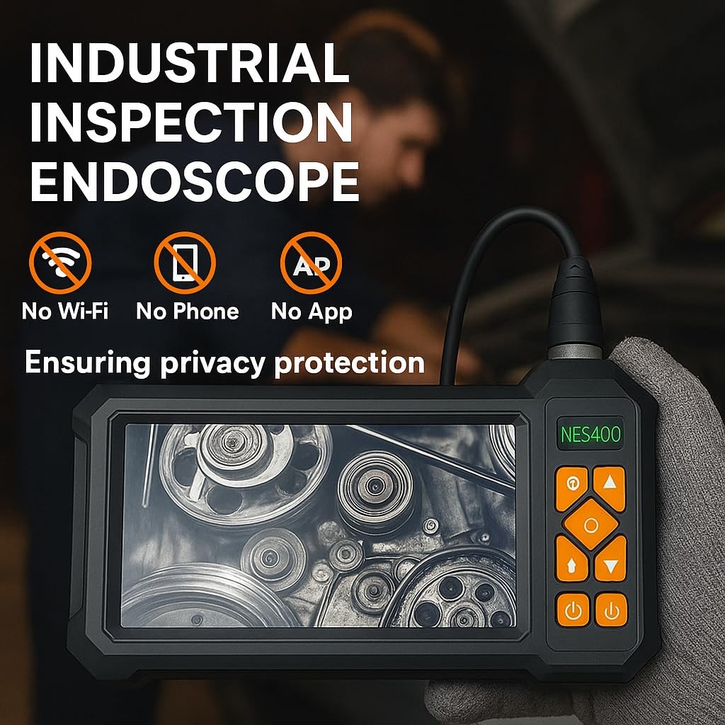 Endoscope Camera with Light, 1920P HD Borescope Inspection Camera with 4.3" I...