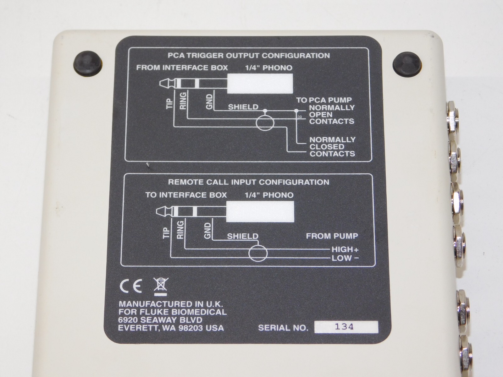 Fluke Biomedical IDA 4 Plus PCA Trigger/Remote Call Interface 4 Channel Unit UK
