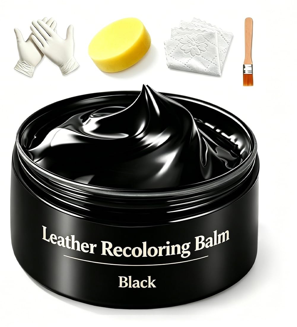 Leather Recoloring Balm - Restore Black Color for Sofas, Car Seats, Shoes