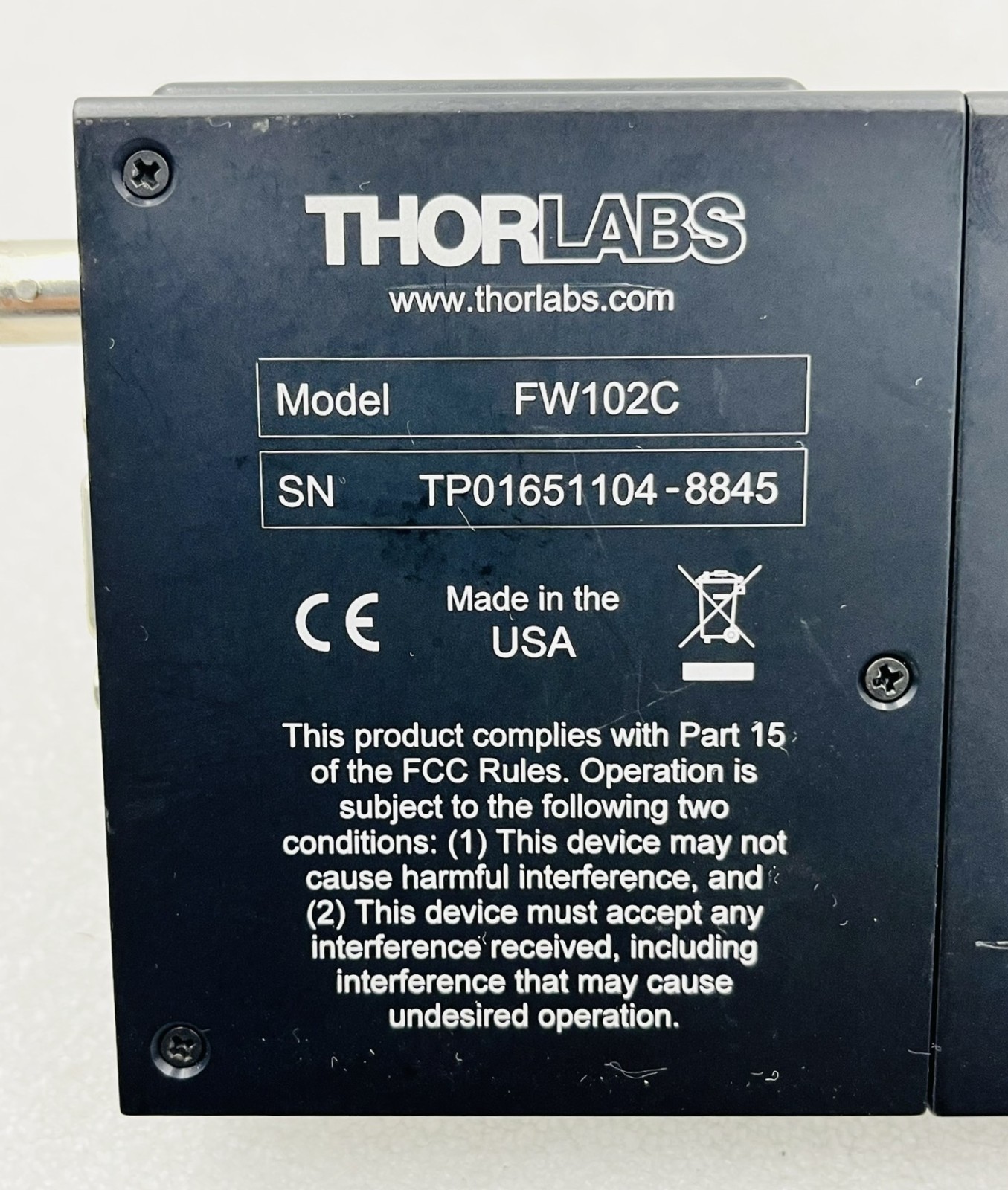 Thorlabs FW102C 6-Position Filter Wheel System