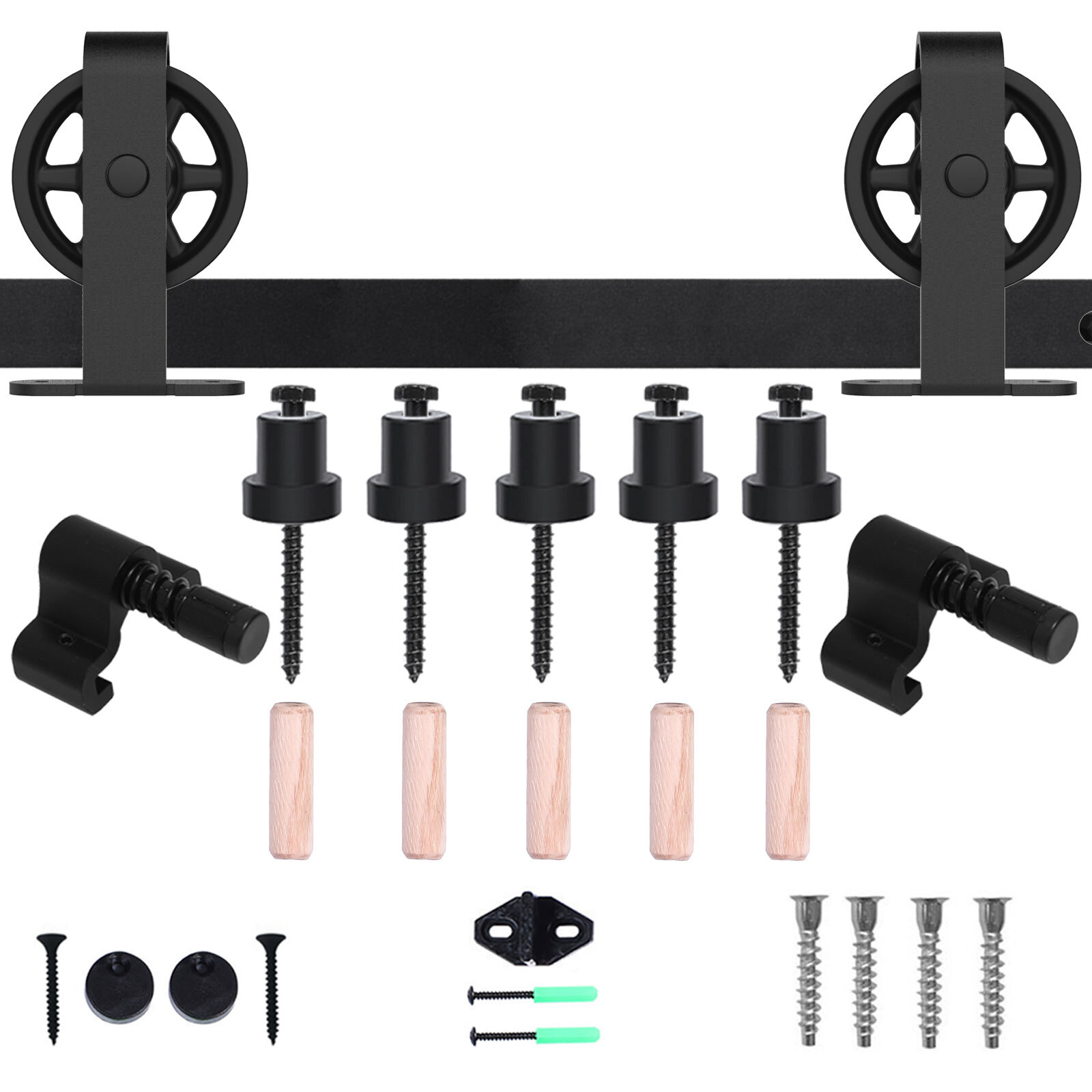 4FT-20FT Medium Wheel Roller Sliding Barn Door Hardware Kit Single/Double Door