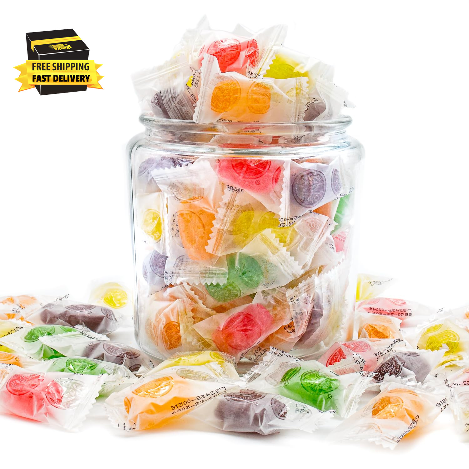 Assorted Fruit Hard Candy 1 Lb | Flavors (Orange, Cherry, Lemon, Apple, Grape) |