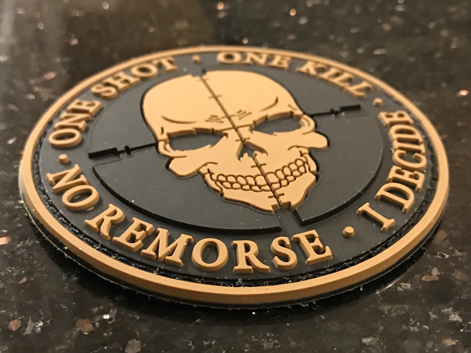 SNIPER ONE SHOT KILL Death Skull DEVGRU PVC SWAT Army 3D Patch