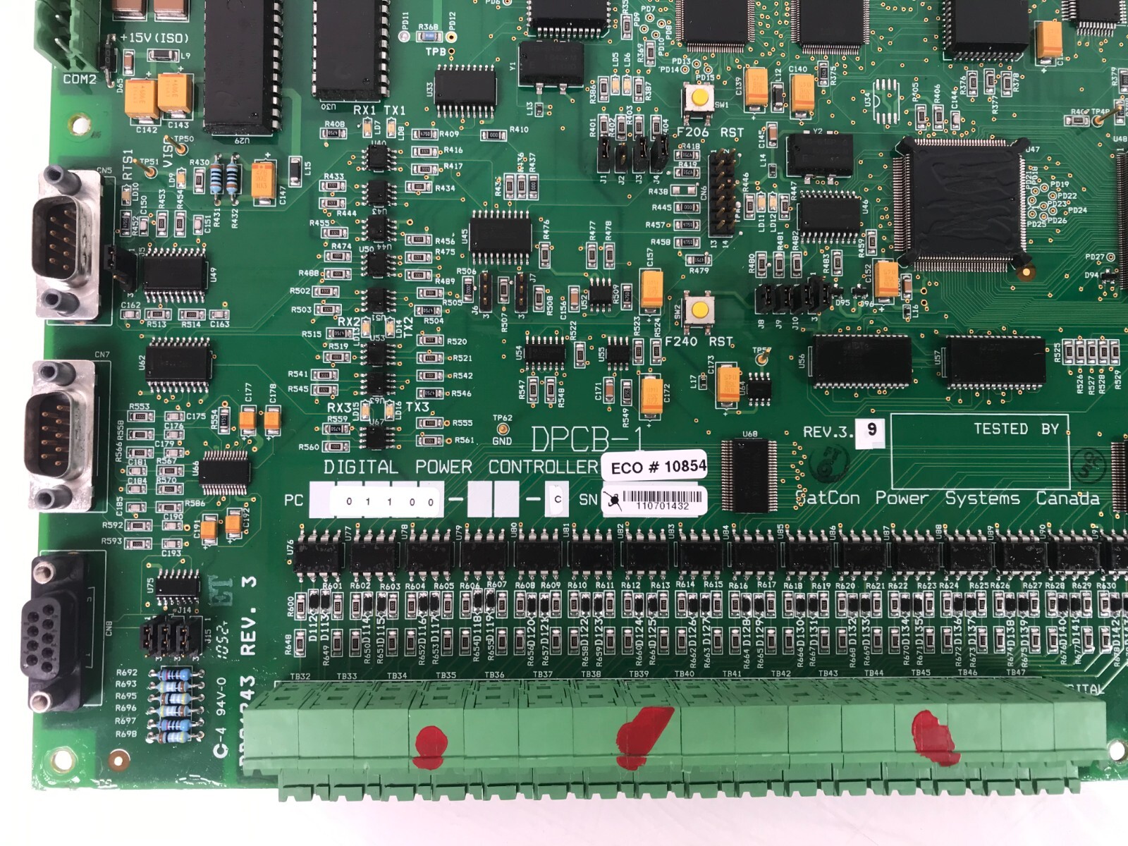 SATCON PC01100-C DPCB-1 Board, Satcon PowerGate 500 kW, 100 kW