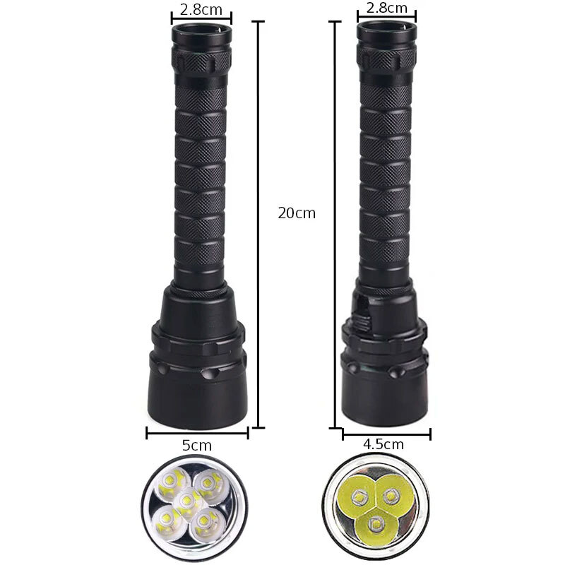 300000LM 5/3leds LED Diving Flashlight Scuba Dive Torch Professional Diver Light