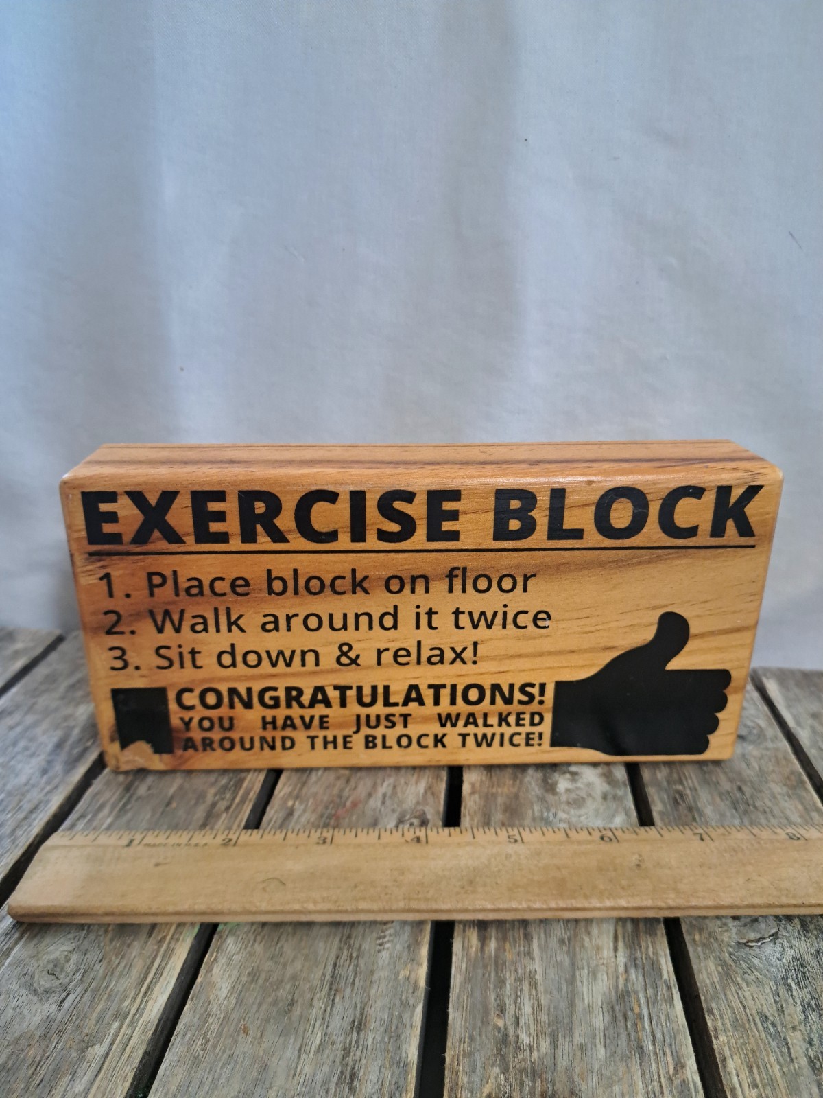 Wood Exercise Block Big Mouth Inc. USA Humor 7.75x3.75x1.5" #4342L511