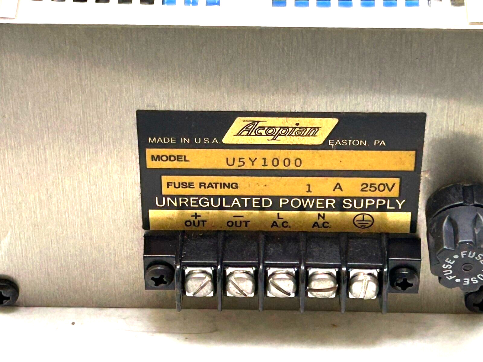 Acopian Model U5Y1000 Power Supply New/NOS