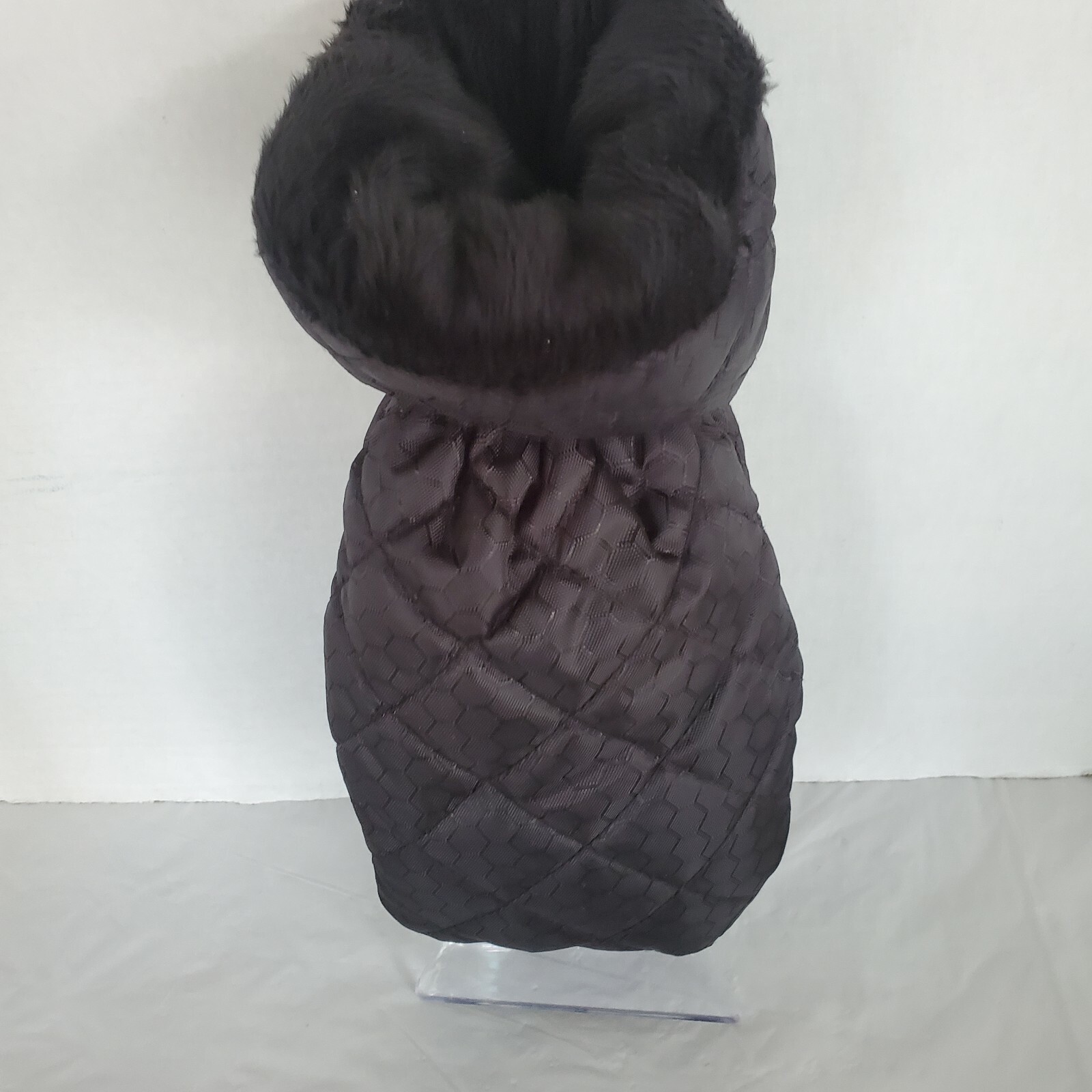 Padded Mitten Hand Ice Scraper Quilted Black With Fleece Inside Fits All