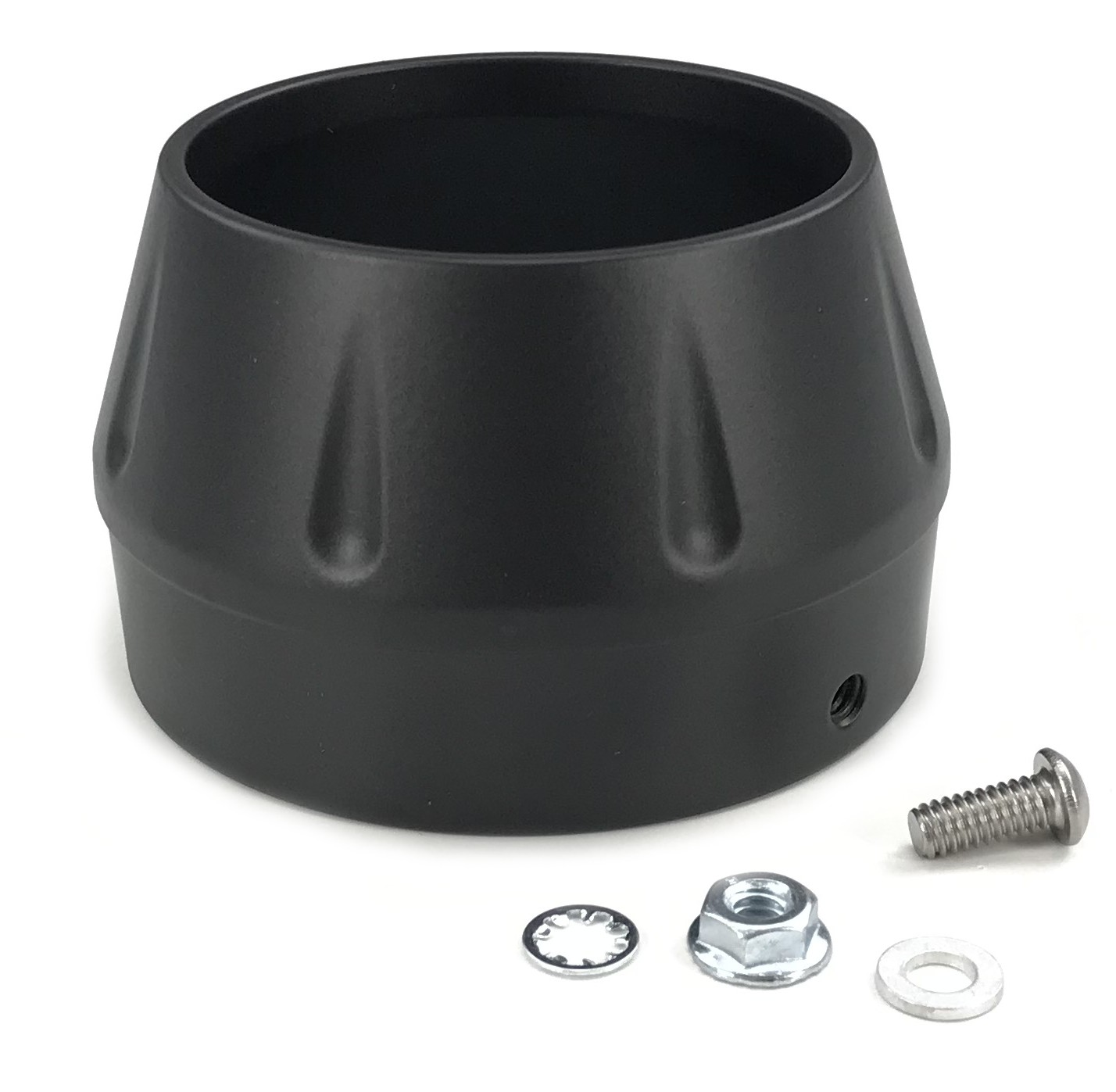 Bassani Road Rage Long Megaphone Muffler Black End Cap w/1" Lip (ENDCAP-LMB)