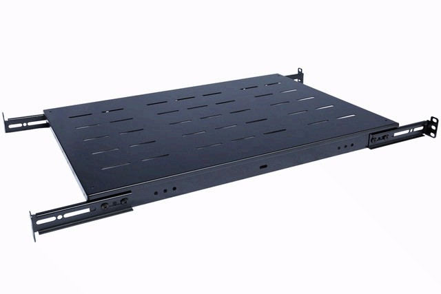 1U 19" Adjustable Fixed Rack Shelf - 24" to 30" Deep 4-Post Server Mount